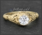 Preview: Diamant Ring mit 0,99ct Brillant, 585 Gold, Antik Design